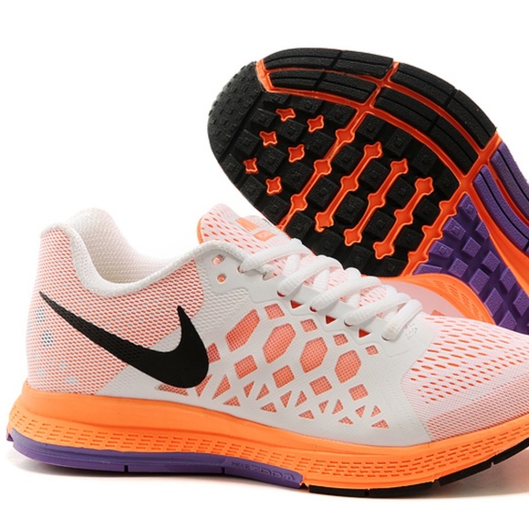 purple and orange nike shoes